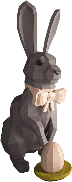 Model Home Animal 3D Decor Bow Living Art Sculpture Easter Rabbit Toy Card Paper Home Decor Easter Crafts (Green, One Size)