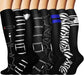 Graduated Copper Compression Socks for Men & Women Circulation 8 Pairs 15-20Mmhg - Best for Running Athletic Cycling