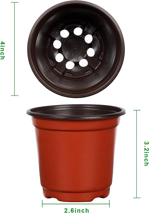 110 Pcs 4" Plastic Plants Nursery Pot,Seed Starting Pots