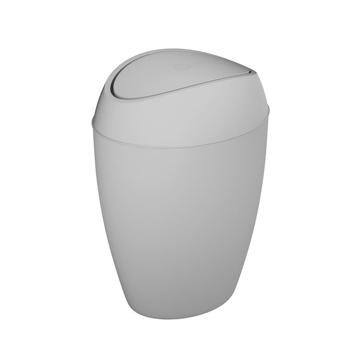 2.4 Gal Twirla Polypropylene Swing-Top Lid Bathroom Trash Can Garbage Can, Grey