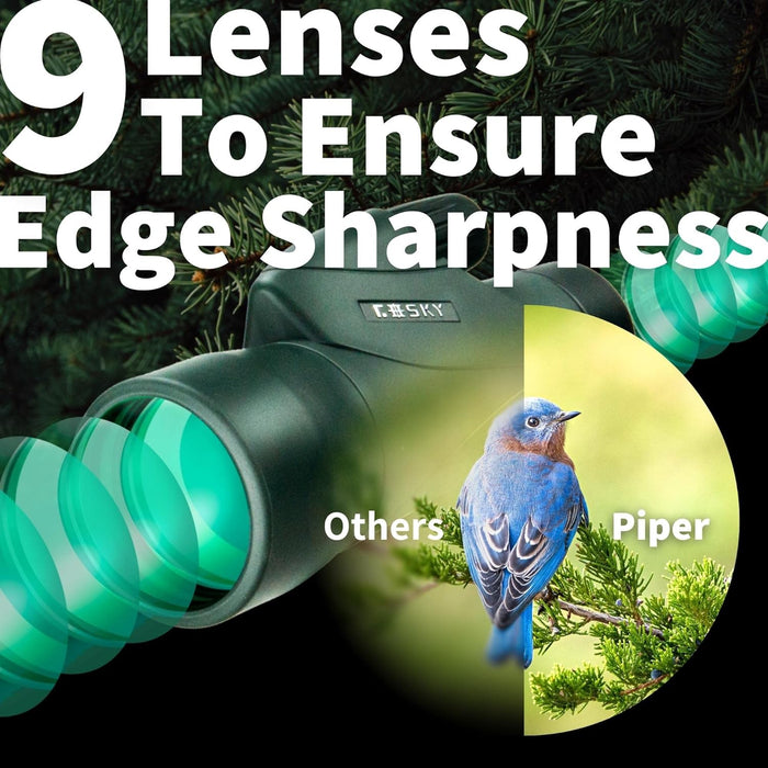 Piper Monocular Telescope, 12X55 HD Monocular for Adult with BAK4 Prism & FMC Lens, Lightweight Monocular with Smartphone Adapter Suitable for Bird Watching Hunting Wildlife Hiking Traveling