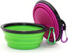 Collapsible Dog Bowl, 2 Pack Collapsible Dog Water Bowls for Cats Dogs, Portable Pet Feeding Watering Dish for Walking Parking Traveling with 2 Carabiners (Small, Orange+Pink)