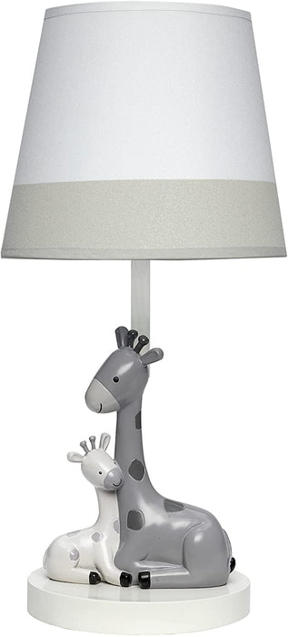 Jungle Friends White/Gray Giraffe Nursery Lamp with Shade & Bulb