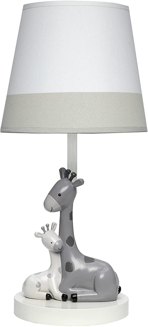 Jungle Friends White/Gray Giraffe Nursery Lamp with Shade & Bulb