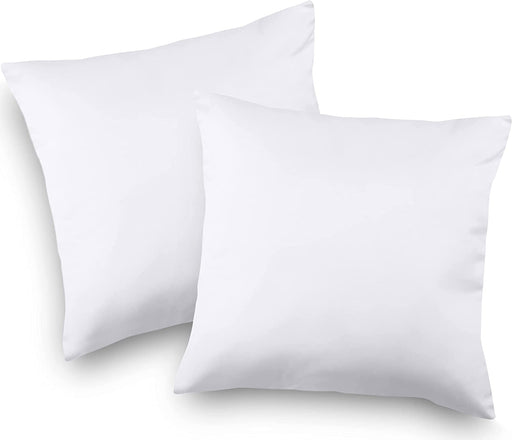 Throw Pillows Insert (Pack of 2, White) - 18 X 18 Inches Bed and Couch Pillows - Indoor Decorative Pillows