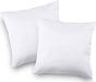 Throw Pillows Insert (Pack of 2, White) - 18 X 18 Inches Bed and Couch Pillows - Indoor Decorative Pillows