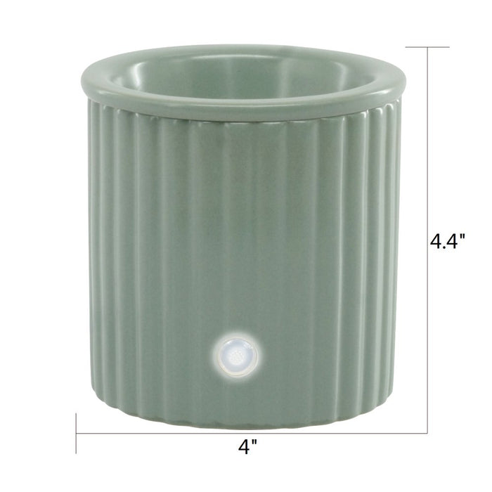 Mainstays Electric Ribbed Green Ceramic Wax Warmer, Single Pack