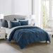 Sharper Image 9-Piece Navy down Alternative Pintuck Bed-In-A-Bag Set, King