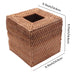 Square Rattan Tissue Box Cover, Hand Woven Wicker Tissue Holder, 5.7 X 5.7 X 5.7 Inches, Wood Color