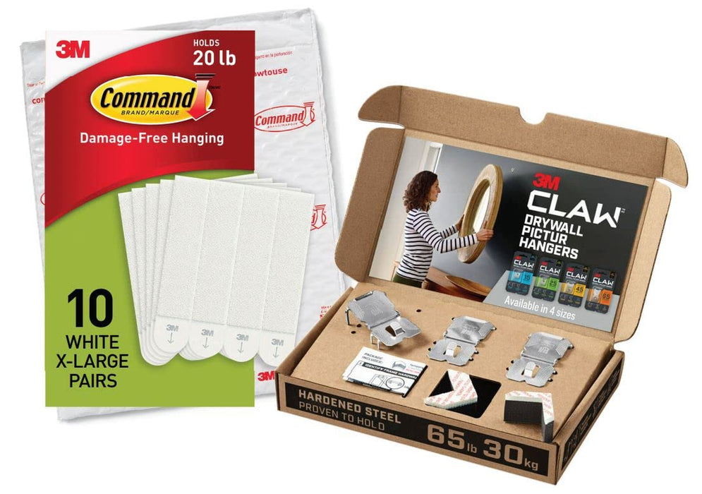 Command Large Picture Hanging Strips, Damage Free Hanging Picture Hangers, No Tools Wall Hanging Strips for Living Spaces, 14 White Adhesive Strip Pairs(28 Command Strips)