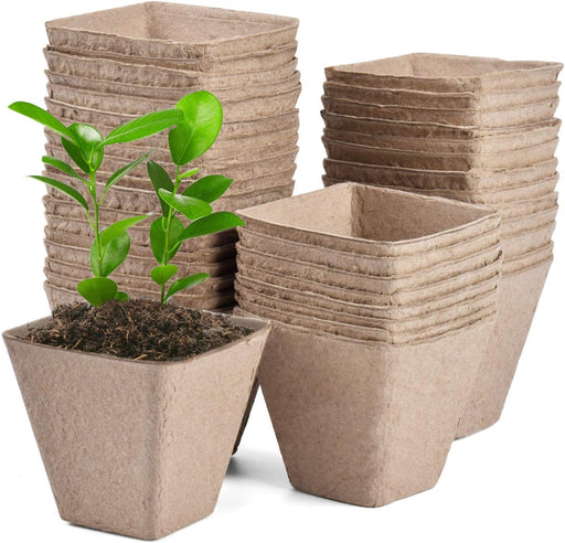 3.25" Seed Starter Pots, Organic Planting Peat Pots for Garden Seedling, 30 Pcs 100% Eco-Friendly and Biodegradable Seedling Pots for Seed Germination