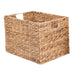 2 Decorative Hand-Woven Water Hyacinth Wicker Storage Basket, 16X11X11 Perfect for Shelving Units