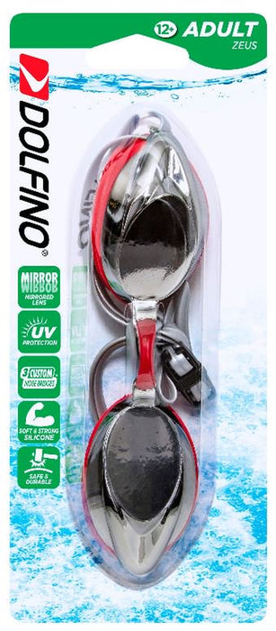 Adult Zeus Mirrored Swim Goggle - Red