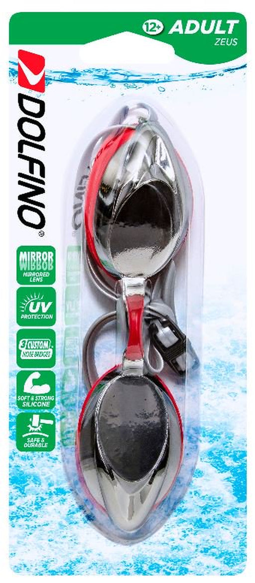 Adult Zeus Mirrored Swim Goggle - Red