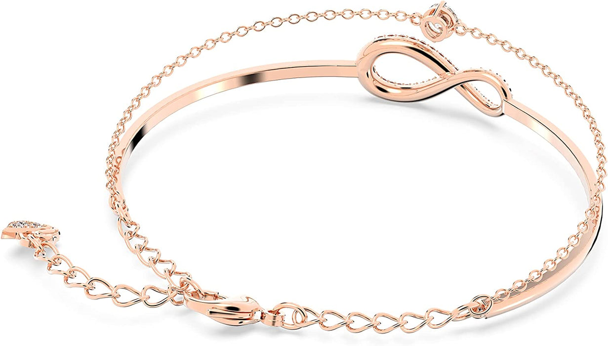 Infinity Twist Jewelry Collection, Bracelets & Necklaces, Rhodium & Rose Gold Tone Finish, Clear Crystals