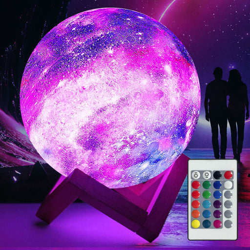 Moon Lamp Inches Galaxy Lamp Night Light 16 Colors LED Moon Light with Stand Remote Touch Control and USB Rechargeable Home Décor(5.9 Inches)