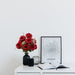 17.5" Artificial Flower Rose Bush, Red Color.