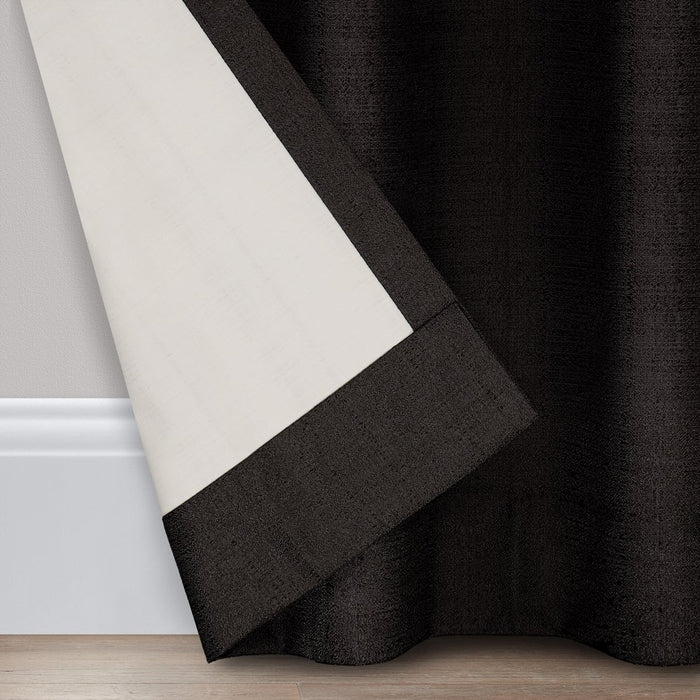 Eclipse Samara Solid Color Blackout Rod Pocket Single Curtain Panel, Black, 42 X 84