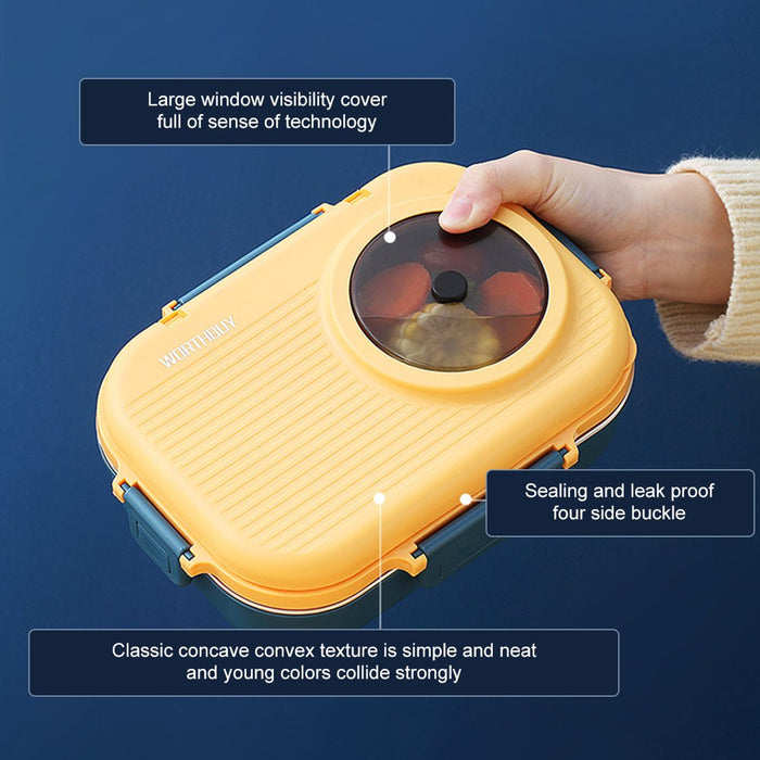 1100Ml Bento Lunch Box Leak-Proof Stackable 2 Layers Lunch Containers with Bowl Reusable Healthy Stainless Steel Food Storage Box Portable Food Box with Spoon Chopsticks