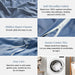 Super Soft Duvet Cover - 100% Washed Microfiber Light Denim Comforter Cover Set 3 Pieces Queen Size Bedding Set with Zipper Closure & Corner Ties
