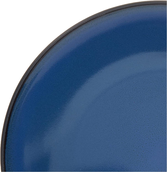 Gibson Soho Lounge round Reactive Glaze Stoneware Dinnerware Set, Service for 4 (16Pc), Blue, Soho Round.