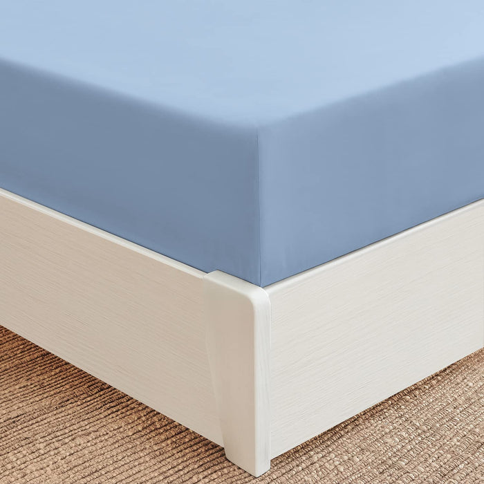 Queen Fitted Sheet - Deep Pocket Cooling Sheets up to 16 Inch - Hotel Luxury Bedding - Wrinkle, Fade, Stain Resistant - 1 Single Queen Fitted Sheet Only (Queen, Blue Hydrangea)