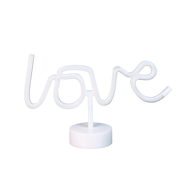 Ez-Illuminations Indoor Battery Operated Pink LED Neon-Style Love Light, with Built-In Timer