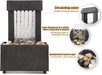 Desktop Fountain, USB LED Indoor Water Fountain Lighted Waterfall Tabletop Fountain with Stones for Office Home Decor