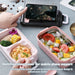 Lunch Box 2-Layer 3-Compartment Bento Box Cutlery Set Portable Leak Proof Food Container Storage Box with Fork Spoon Chopsticks For