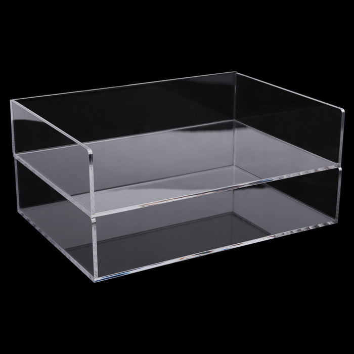 2-Pack Acrylic Stackable Letter Tray Desk Organizer Vertical Clear Paper Tray Desktop File Book Storage Shelf