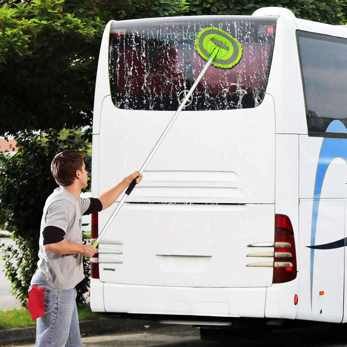 62" Car Wash Brush Kit Mitt Mop Sponge with Long Handle Chenille Microfiber Car Cleaning Brush Kit Supplies Car Washing Mop Kit Car Care Kit of Scratch-Free Replacement Head for Car RV Truck