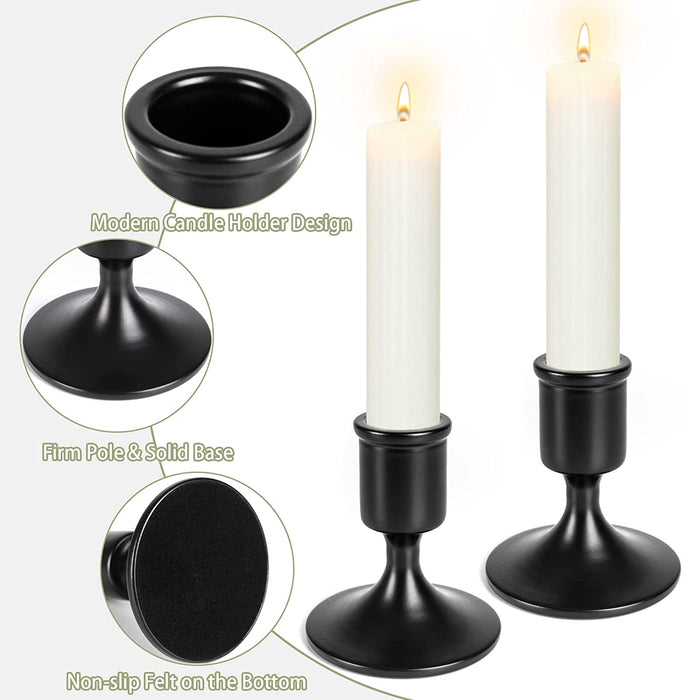 Black Candlestick Holders, 6 Pcs Metal Taper Candle Holders Candle Stick Candle Holder for Festive Table Decor Wedding Centerpiece Mantelpiece Home Decor Warmhousing Gift