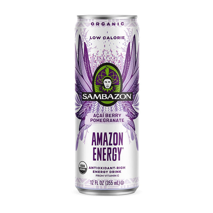 Amazon Energy Drink, Low Calorie Acai Berry and Pomegranate, 12 Fl Oz (Pack of 12)