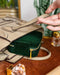 Plush Velvet Travel Jewelry Organizer Box | Travel Jewelry Case Small Jewelry Boxes for Women | Jewelry Travel Organizer, Jewelry Travel Case for Women | Earring Organizer with Mirror - Emerald Velvet