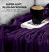 Fleece Blanket Queen Size Purple 300GSM Luxury Bed Blanket Anti-Static Fuzzy Soft Blanket Microfiber (90X90 Inches)