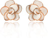 Rose Flower Necklace Earrings Set for Women 18K Gold Plated Hypoallergenic Jewelry Sets