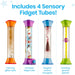 Sensory Fidget Tubes, Anxiety Relief Toy, Occupational Therapy Toys, Fidget Toys for Kids, Sensory Toys for Sensory Play, Play Therapy Toys, Calm down Corner, Toddler Must Haves (Set of 4)