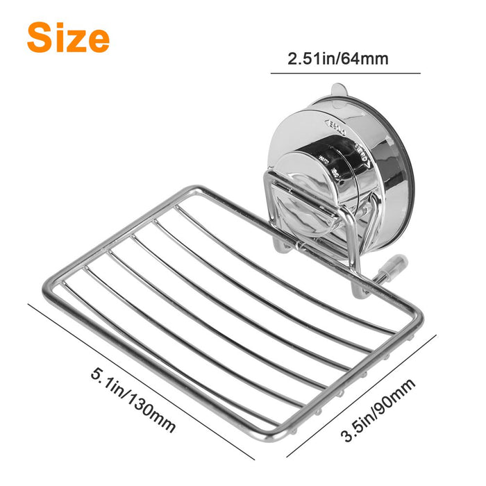 Eeekit Powerful Vacuum Suction Cup Mounted Soap Dish, Waterproof Soap Tray Bar Soap Basket, Strong Rustproof Stainless Steel Wall Mounted Soap Saver Sponge Holder for Bathroom & Kitchen Sink, No Drilling (3 Pack)