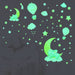 Glow in the Dark Elephant Wall Decals Stickers, Pink Moon Nursery Decor for Kids, Hot Air Balloon Star Crib Luminous Toddler Girls Home Decorations Bedroom Art