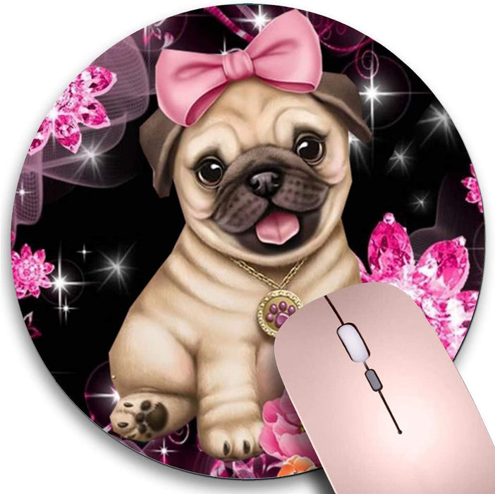 Round Mouse Pad,Black Cat Non-Slip Rubber Circular Mouse Pads Customized Designed for Home and Office,7.9 X 7.9Inch