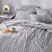 Cozylux Queen Bed in a Bag Light Grey Seersucker Textured Comforter Set with Sheets 7-Pieces All Season Bedding Sets with Comforter, Pillow Sham, Flat Sheet, Fitted Sheet and Pillowcase