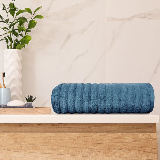 Mainstays Performance Textured Bath Sheet, 62" X 30", Cool Water
