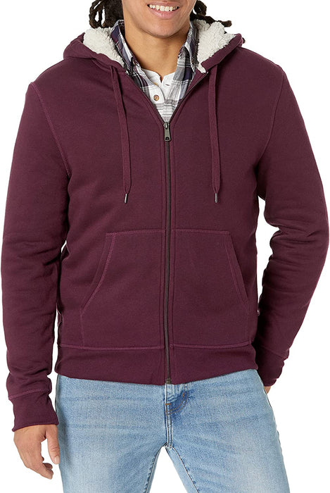 Amazon Essentials Men'S Sherpa-Lined Full-Zip Hooded Fleece Sweatshirt