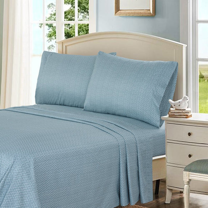 Mainstays Ultra Soft High Quality Microfiber Bed Sheet Set, Twin/Twin XL, Aqua Dot, 3 Piece