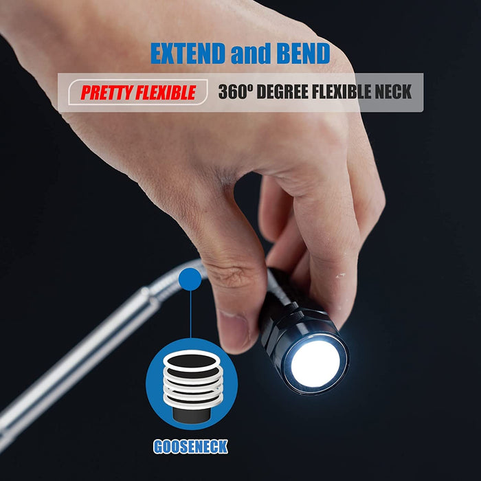 Extendable Magnetic Flashlight with Telescoping Magnet Pickup Tool-Cool Gadgets Gifts Idea & Christmas Stocking Stuffers for Men, Husband,Dad,Father,Mechanic,Tech,Handyman,Him Women
