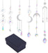 Suncatcher,6Pcs Crystal Suncatcher, Hanging Wind Chime Style Garden Suncatcher for Chandelier, Window, Wall, Garden, Home