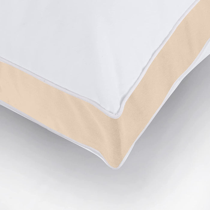 Bed Pillows for Sleeping Queen Size (Beige), Set of 2, Cooling Hotel Quality, Gusseted Pillow for Back, Stomach or Side Sleepers