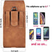 Universal Cell Phone Belt Holster Case,  Vertical Leather Belt Clip Pouch Hybrid Carrying Case W/ Snap on Cover for Cellphone up to 6.7" -Brown