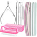Nail Care Tool Kit,  Nail Files 100/180, Buffer Block, Cuticle Nippers, Cuticle Pusher, Cuticle Peeler, Nail Lifter for Ingrown Toenails, Toenail File, Nail Brush, for Manicure and Pedicure