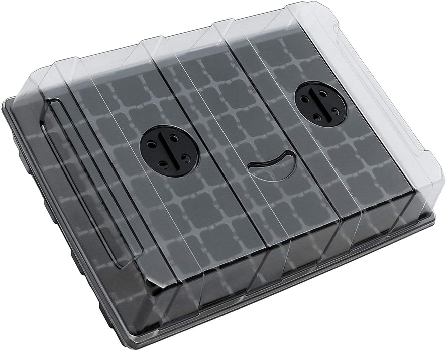 Gardzen 5-Set Garden Propagator Set, Seed Tray Kits with 200-Cell, Seed Starter Tray with Dome and Base 15" X 9" (40-Cell per Tray)